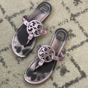 Purple metallic Tory Burch sandals size 8